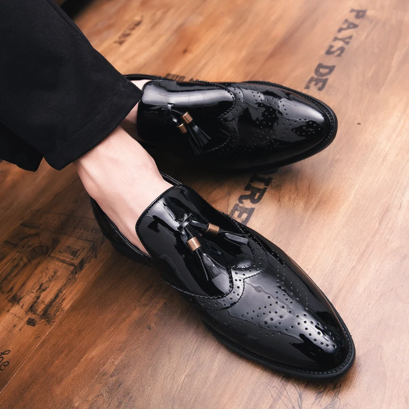 Кожаные мужские деловые туфли уличные дизайнерские Роскошные элегантные модные
