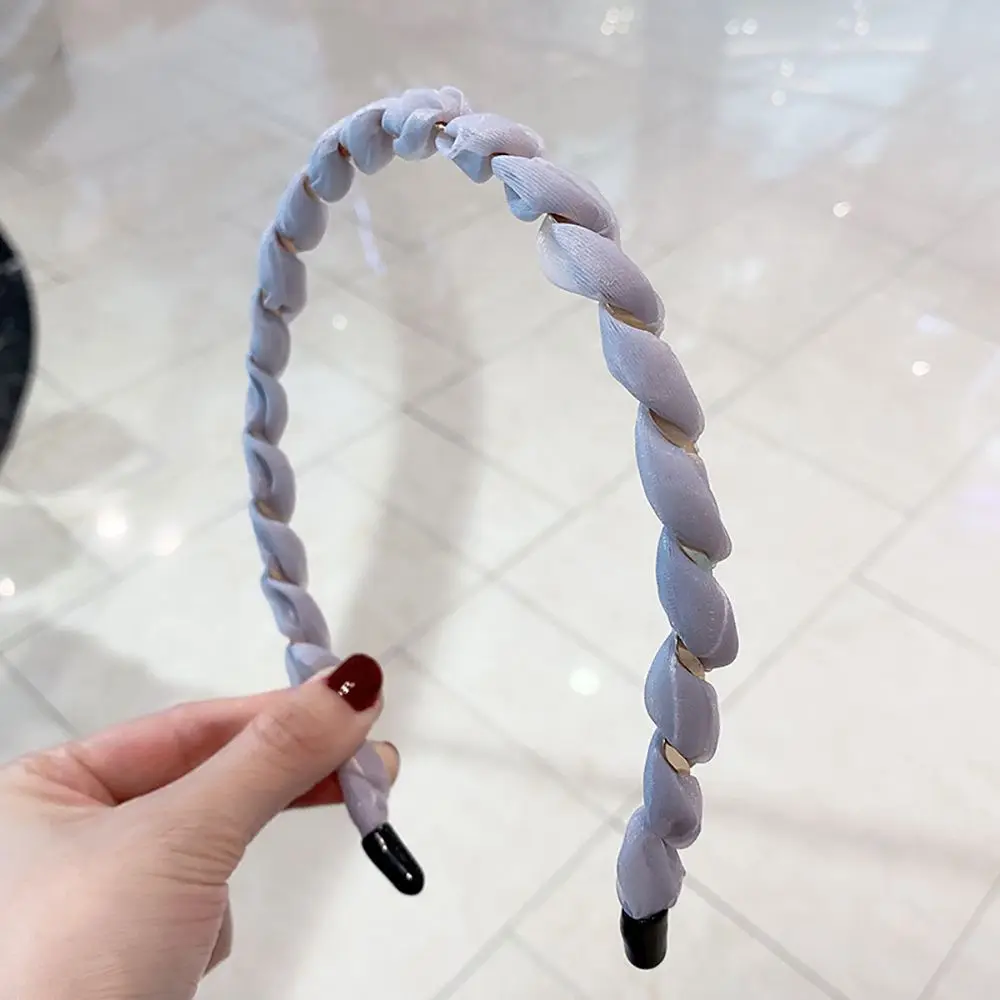 

New Fashion Women Metal Entwined Thin Side Hairbands Vintage Cross Bandage Girls Bandanas Mesh Hair Accessories