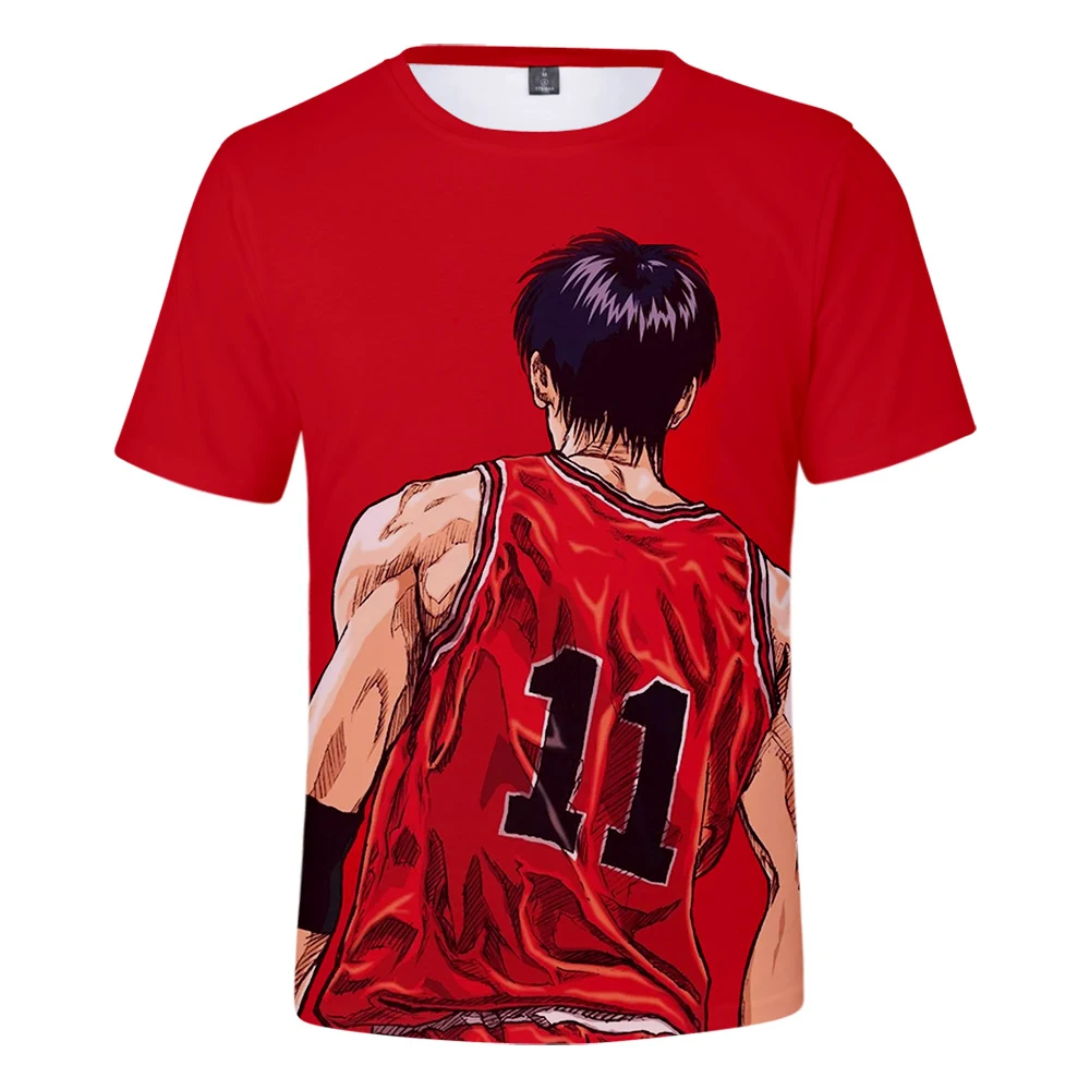 Модная белая футболка с 3D принтом Классическая аниме Slam Dunk для мужчин и женщин