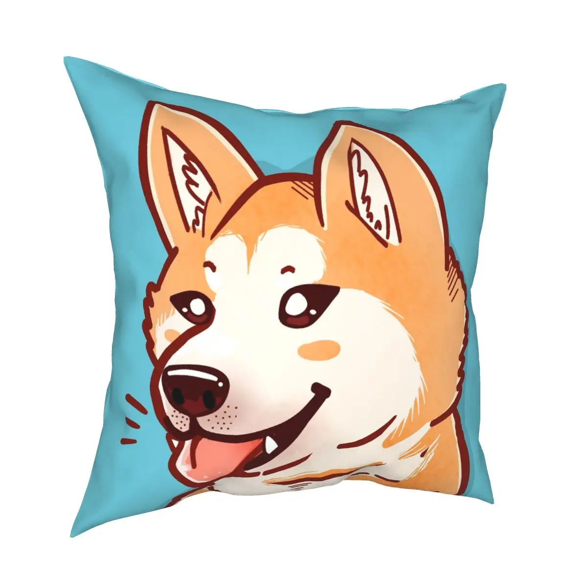 

Pocket Cute Akita Puppy Dog Pillowcase Printed Polyester Cushion Cover Gift Throw Pillow Case Cover Home Zippered 18''