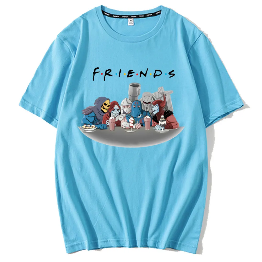 

Summer Short Sleeve Vintage Cartoon Universe Skeletor Shredder T Shirt Casual Camiseta Round Neck Funny Friends Homme Tee Shirt