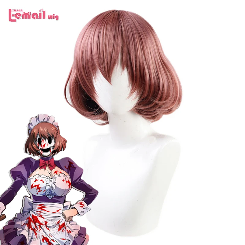 

L-email wig Maid-fuku Kamen Cosplay Wig Anime High-Rise Invasion Maid Mask Cosplay Wig Synthetic Hair Short BoBo Heat Resistant