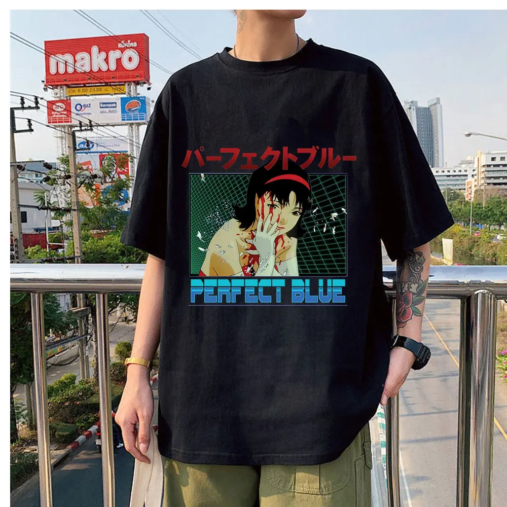 

Hot Sale Couple Tops Perfect Blue Junji Ito Anime Printed Popular T-shirts Summer High Quality Wears Oversize Unisex Streetwears