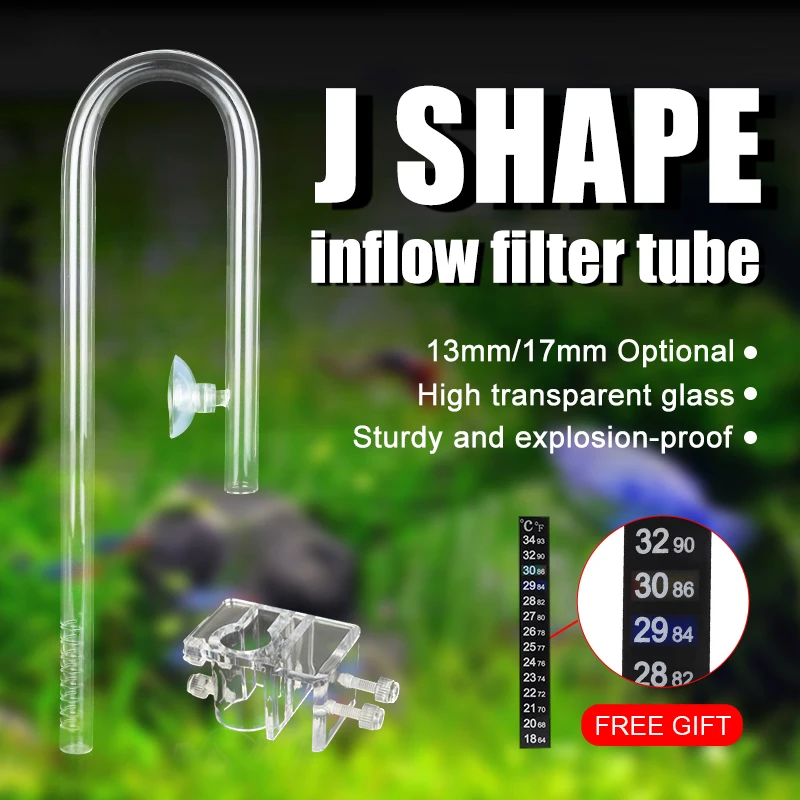 Высококачественные аквариумные водопроводные трубы 13 мм 17 мм Lily Pipe Inflow glass Tube с 2 шт присосками акриловый зажим для 16 мм/22 мм трубки