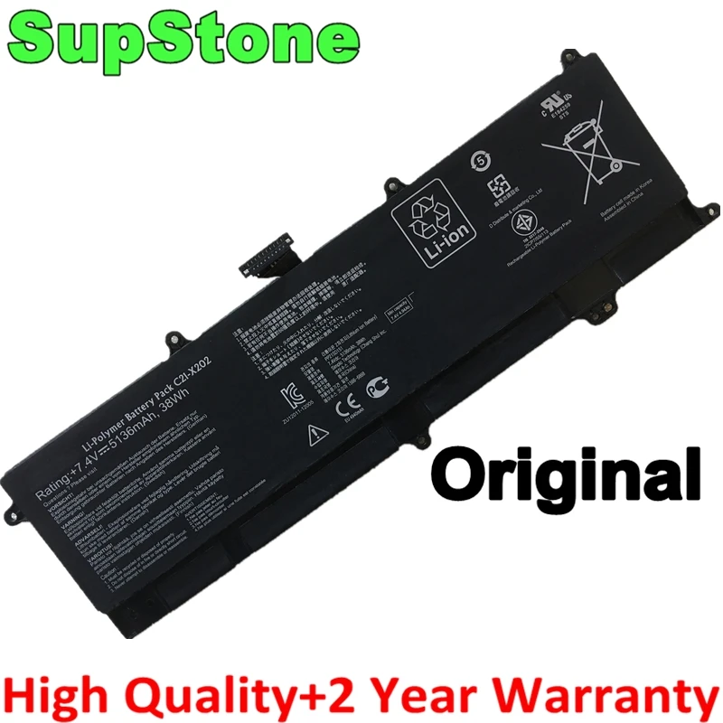 SupStone подлинный новый C21-X202 Аккумулятор для ноутбука Asus VivoBook X201E X202 X202E S200 F201E S200E-CT209H