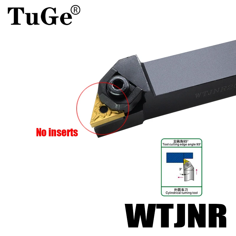 

WTJNR1616H16 WTJNR2020K16 WTJNR2525M16 External Lathe Turning Tool Holder Cutting Angle 93° Cutter Holder No Include TNMG Insert