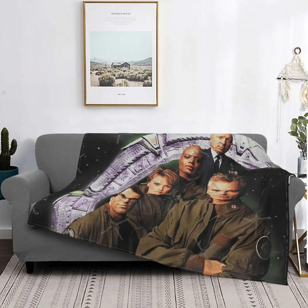 

Stargate Sg1-2 mantas para cama, cubrecama a cuadros, sofá, funda de playa, manta de lana, textil de lujo para el hogar