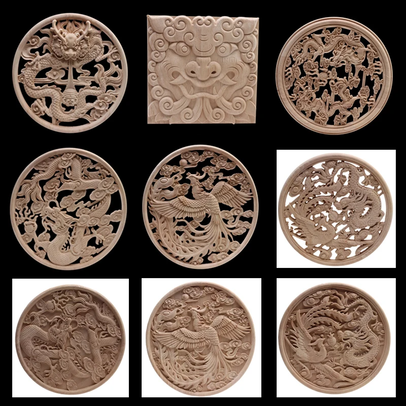 Искусственная резьба по дереву декоративная деревянная аппликация Неокрашенная