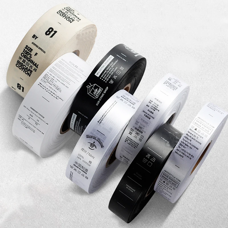 Бесплатная доставка пользовательские печатные атласные этикетки/бирки для одежды/тканые этикетки 1000 шт. в