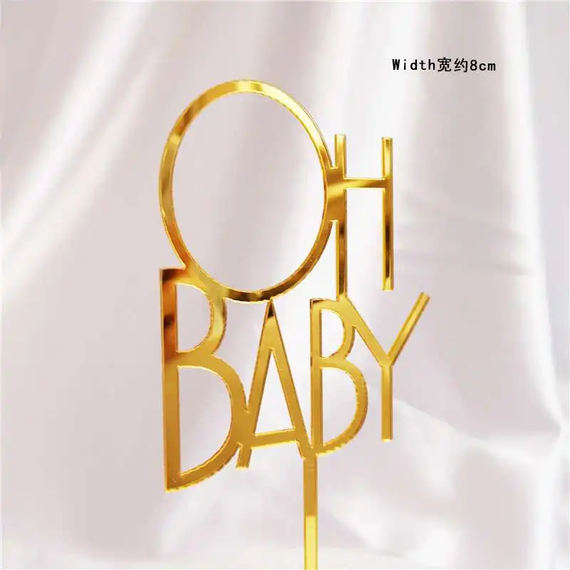 2pc oh baby Ракета астронавт космический корабль украшения "Oh Baby" С Днем Рождения Торт Топперы Свадебные Детские шоу приспособление для выпечки Ins прекрасные подарки - Цвет: 2pc oh baby