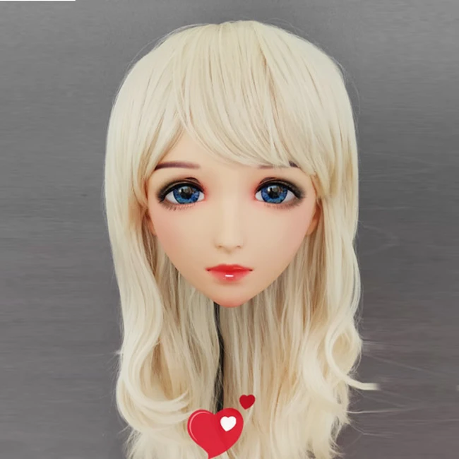 Mo-02) Женская милая девушка Смола половина головы кигуруми BJD глаза кроссдресс в стиле японского аниме маска Лолиты с глазами и париком