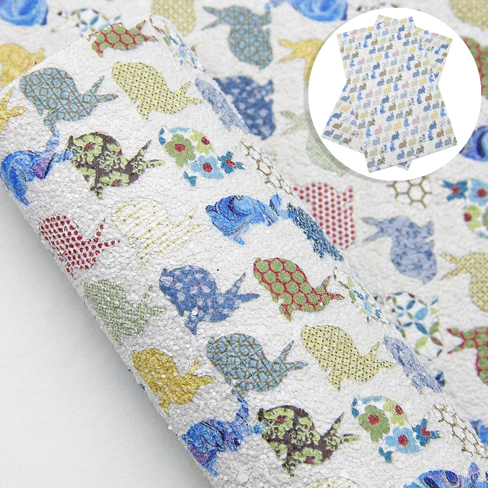 Пасхальные печатные объемные Искусственные кожаные тканевые листы 20*33 см DIY