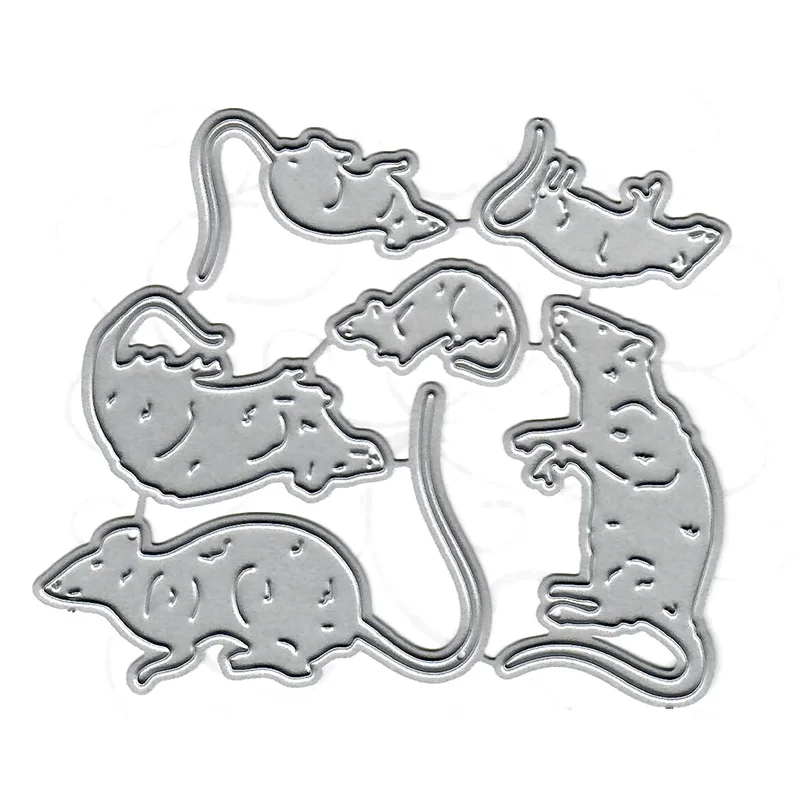 Металлические Вырубные штампы в виде животных и мыши для сделай сам скрапбукинга