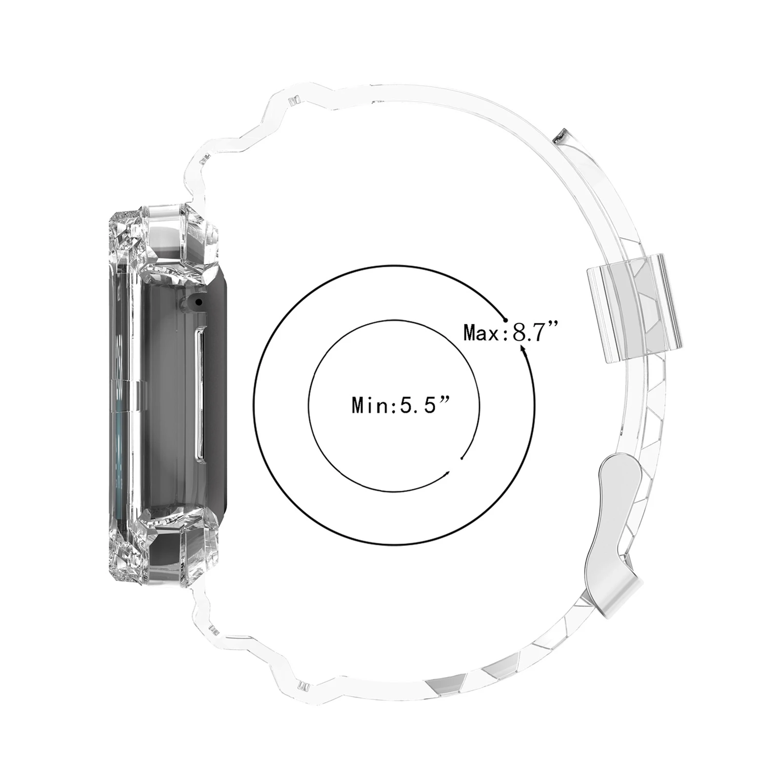 Умные часы браслет износостойкий прозрачный ремешок для ледника цельный