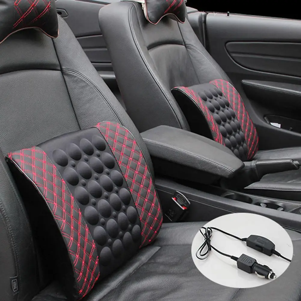 

Adjustable Electric Massage Car Seat Soft Waist Lumbar Support Pillow Cushion Massage Seat Pillow Home Office Chair