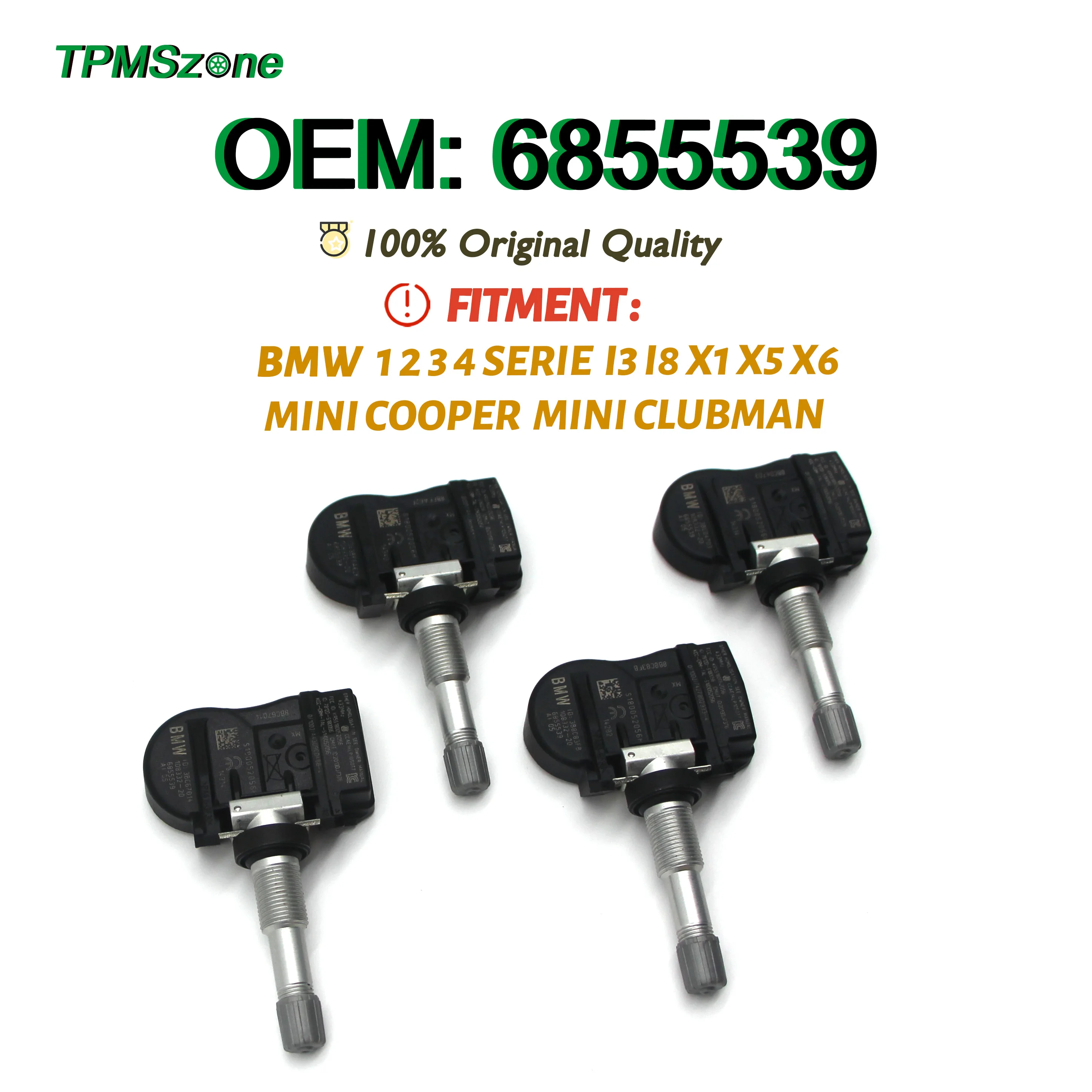 

TPMS Car Tire Air Sensor 6855539 Tire Pressure Monitoring System 433Mhz for BMW 1 2 3 4 SERIE I3 I8 X1 X5 X6 MINI COOPER CLUBMAN