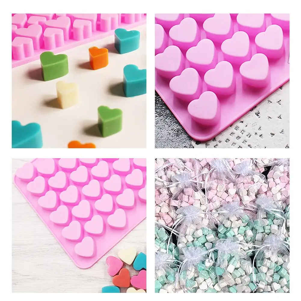 55 отверстий 3d маленькое сердце любви форма силиконовая украшение из мастики для