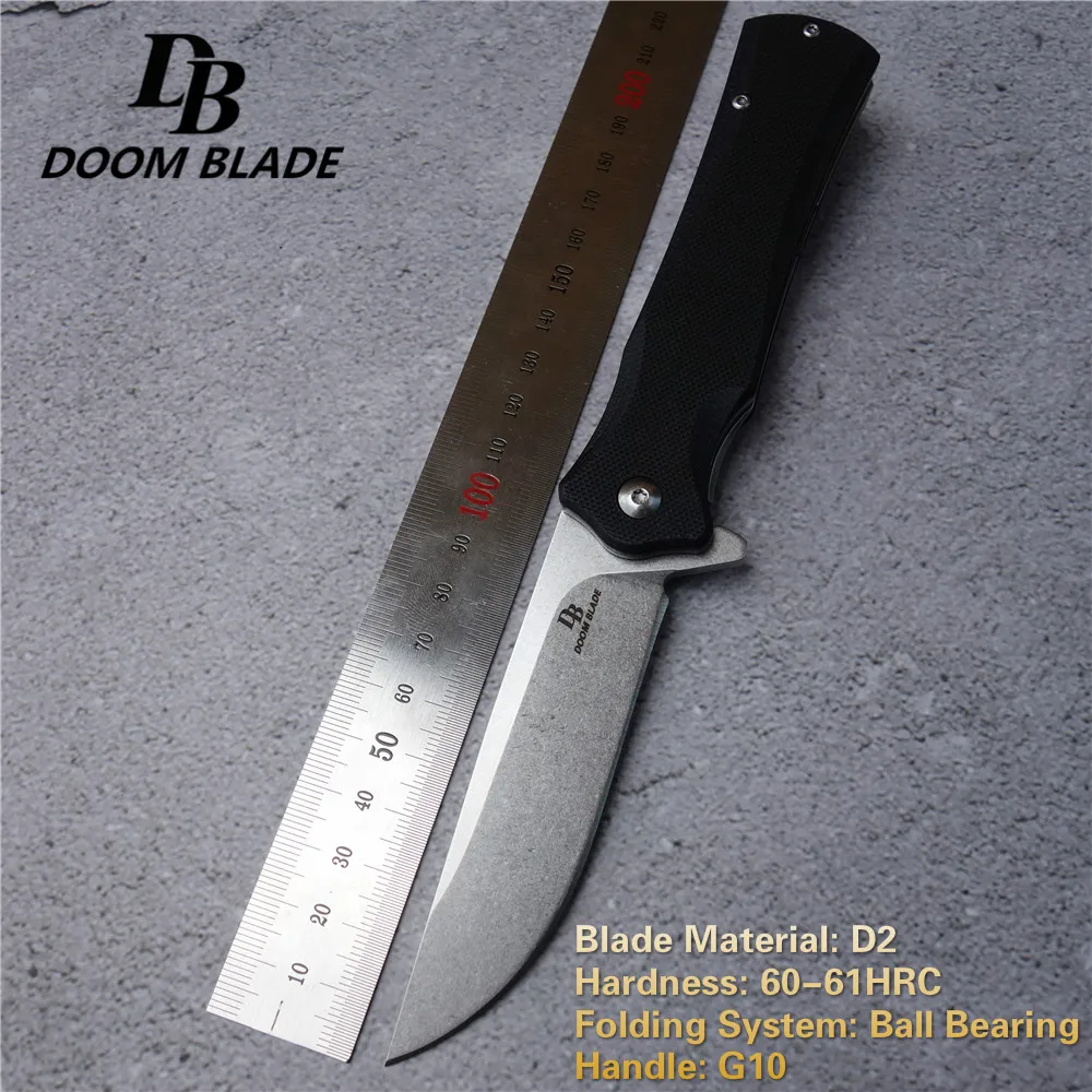 8 3 &quot60 61HRC ножи G10 Ручка D2 лезвие шарикоподшипник складной нож Походный охотничий