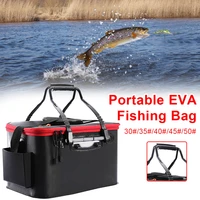 outdoor portable eva fishing bag collapsible fishing bucket live fish box camping water container pan basin tackle storage bag