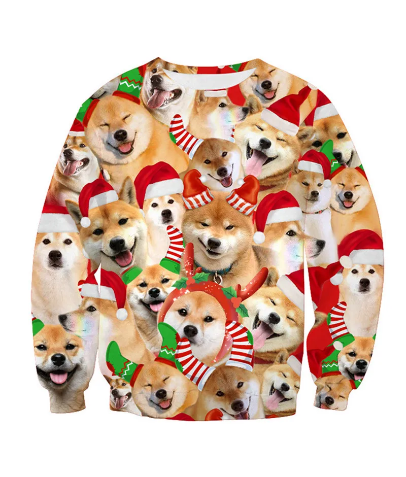 Уродливые Рождественские Свитера джемперы топы для мужчин и женщин праздничная