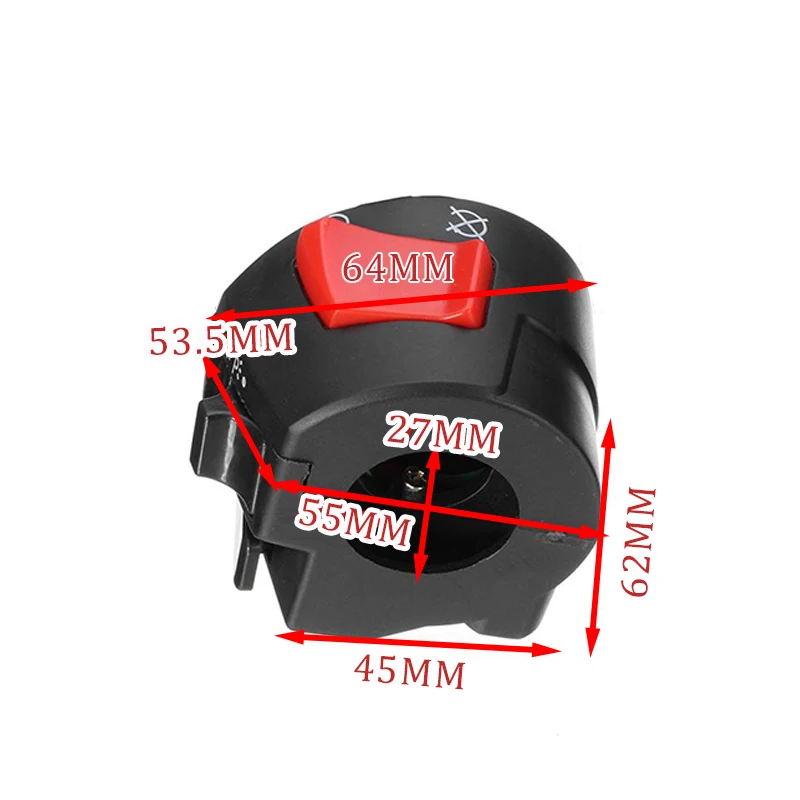 

New 12V Motorcycle 7/8" Handlebar Control Switch Horn Turn Signal Headlight Electric Start Switch Connector Push Button Switch