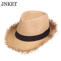 jnket new summer men straw hat jazz cap fedoras hat gangster cap beach hats panama hat outdoor sports sunhat top hats