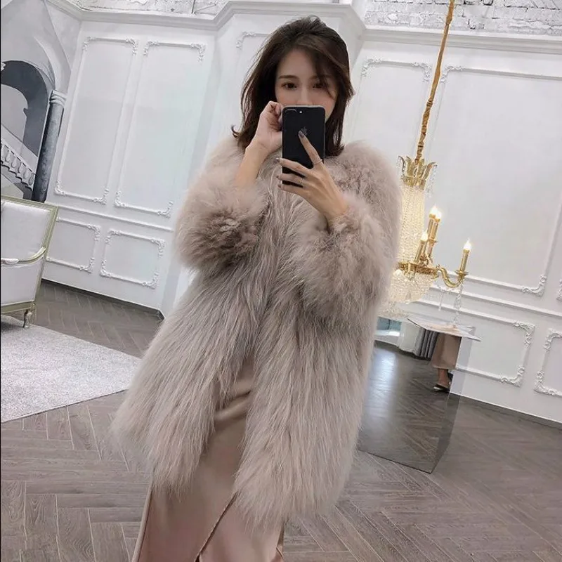 

Artificial fox fur knitted winter new youth was thin and fashionable ladies jacket