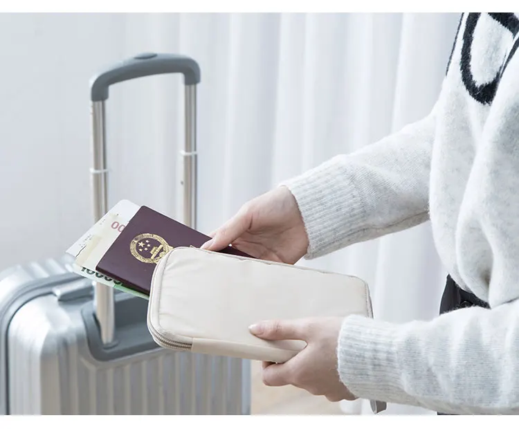 Travel Digital Pouch Nylon Travel Passport Case Multi Purpose Zipper Card and ID Holder Cable Gadgets Organizer