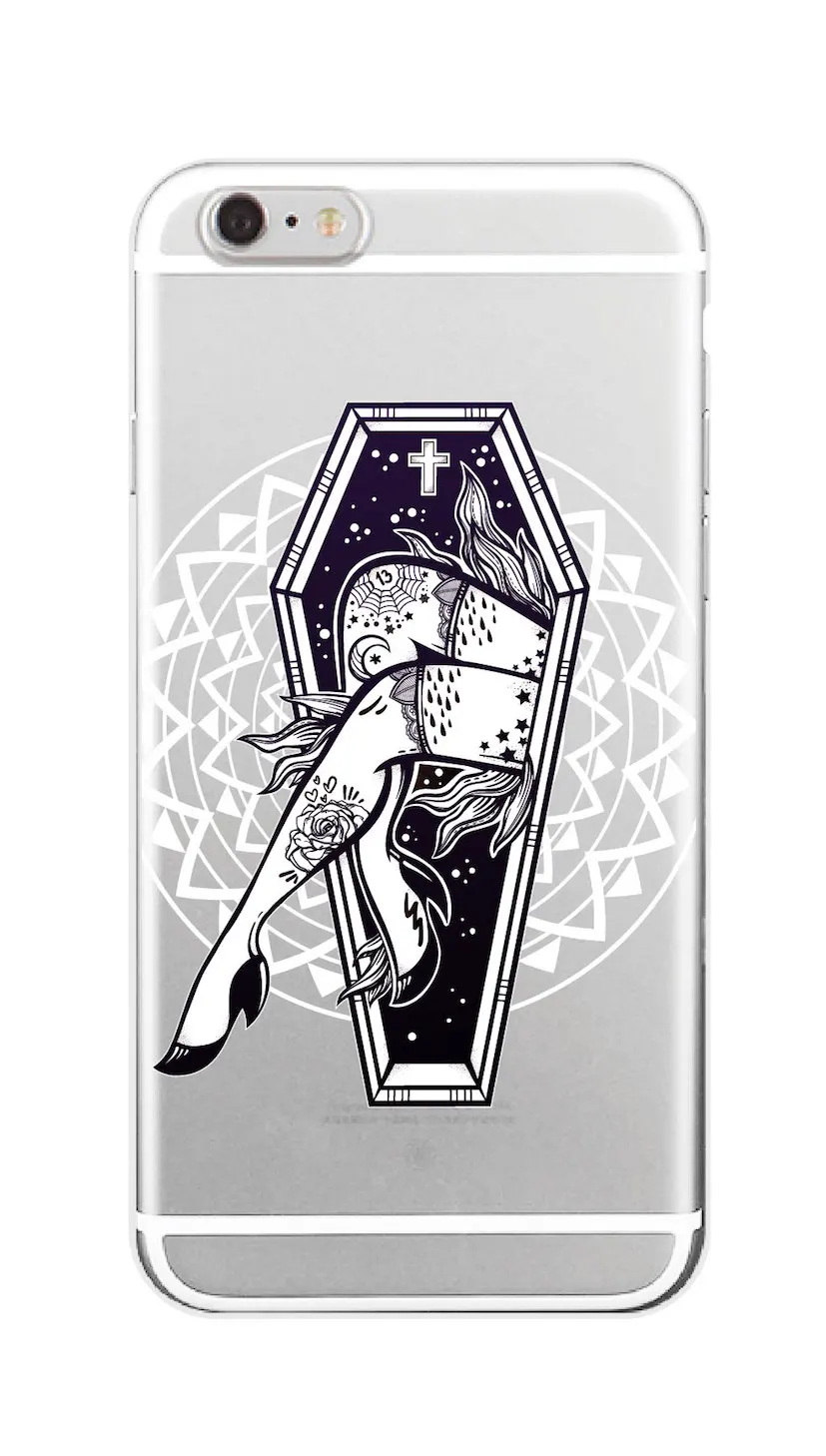 Мягкий чехол для телефона из ТПУ в стиле панк с татуировкой розы мексиканского