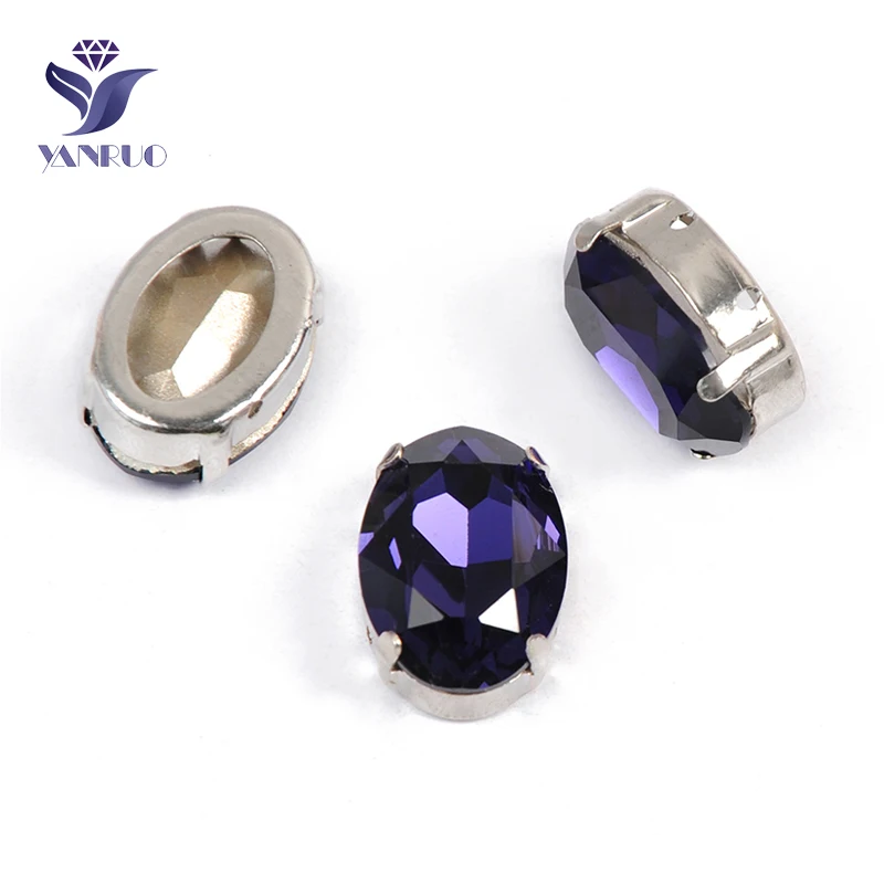 Yanruo 4120 все размеры фиолетовый бархат Овальные Кристаллы для шитья Комплект