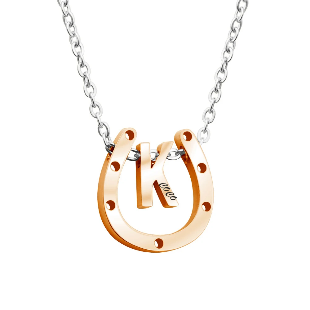 Пользовательское имя ожерелье с буквами цепочка из нержавеющей стали u образное