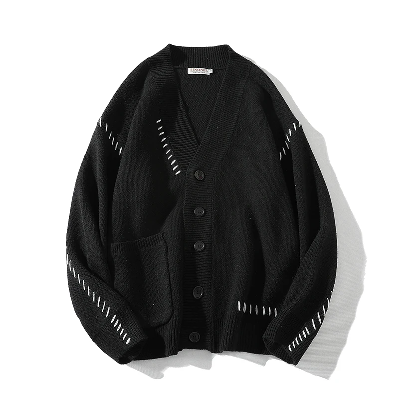 

Высококачественный новый осенний винтажный свитер с V-образным вырезом, кардиган, повседневный мягкий свитер