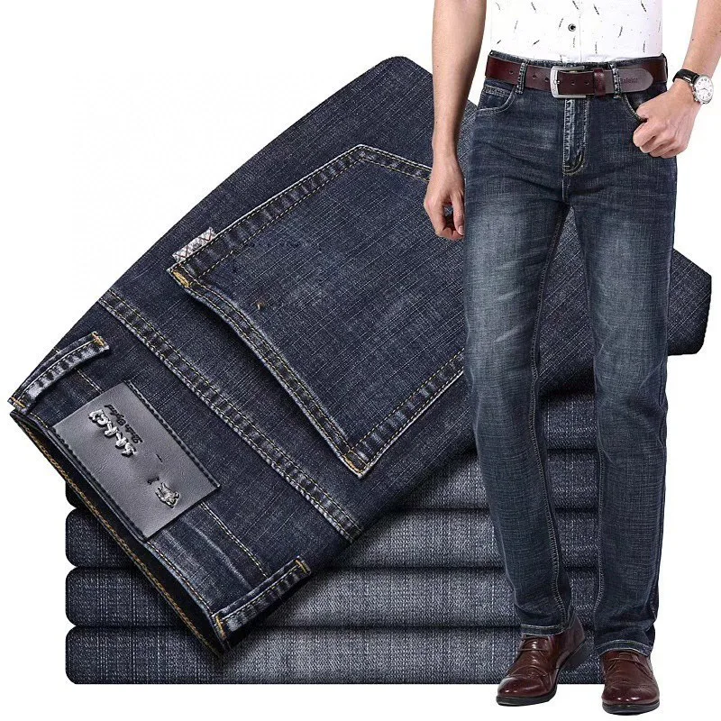 

Men's Business Thin Jeans Men's Straight Stretch Trendy Jeans