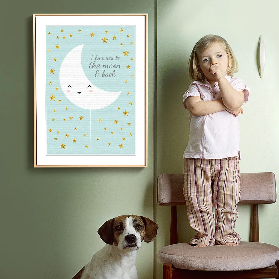 С принтом &quotпоп-арт&quot для маленьких девочек Спальня живопись на холсте Луна