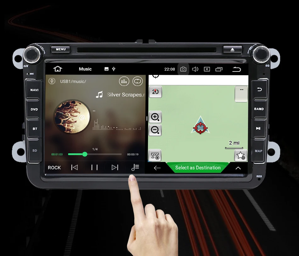 Eunavi 8 ''2 din Android 9 Автомобильный dvd Радио для VW Volkswagen Polo Jetta passat b6 b7 cc fabia skoda Touran golf 6 Tiguan gps Navi