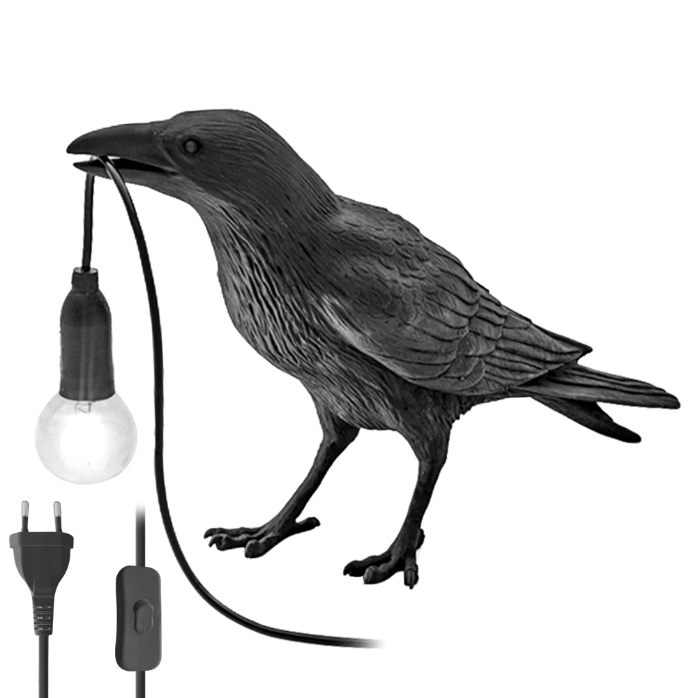 

Modern Bird Table Lamp Italian Bedroom Bedside Raven Night Light Aisle Restaurant Bird Wall Light Indoor Home Lighting Fixture