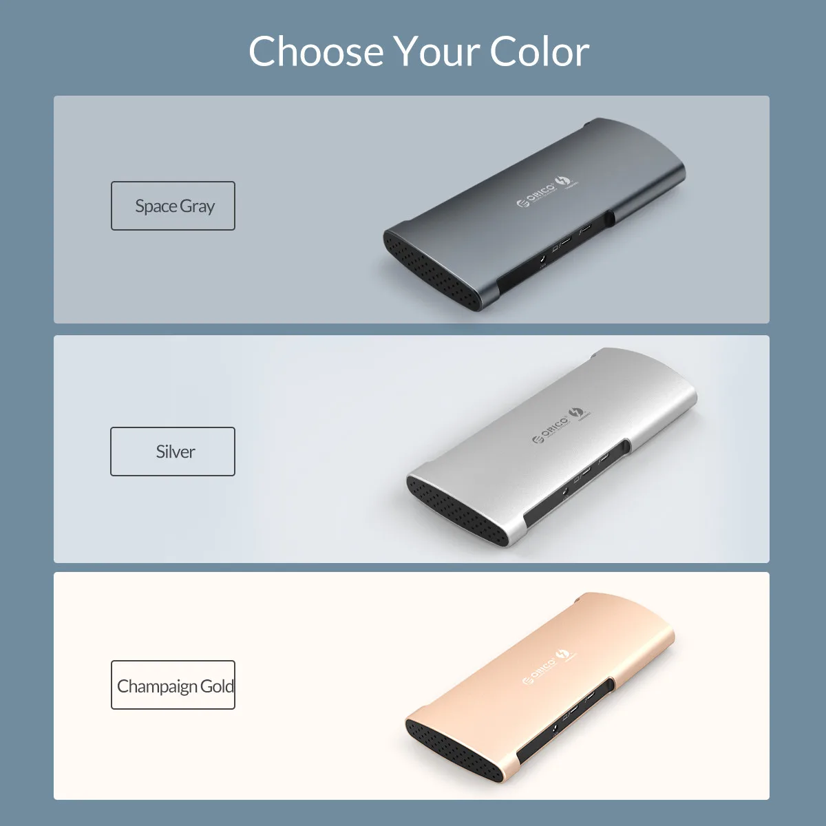 Док-станция ORICO Thunderbolt 3 концентратор USB Type C-DP USB 3,0 концентратор адаптер RJ45 SD4.0 USB-C конвертер 40 Гбит/с для MacBook Pro Air huawei