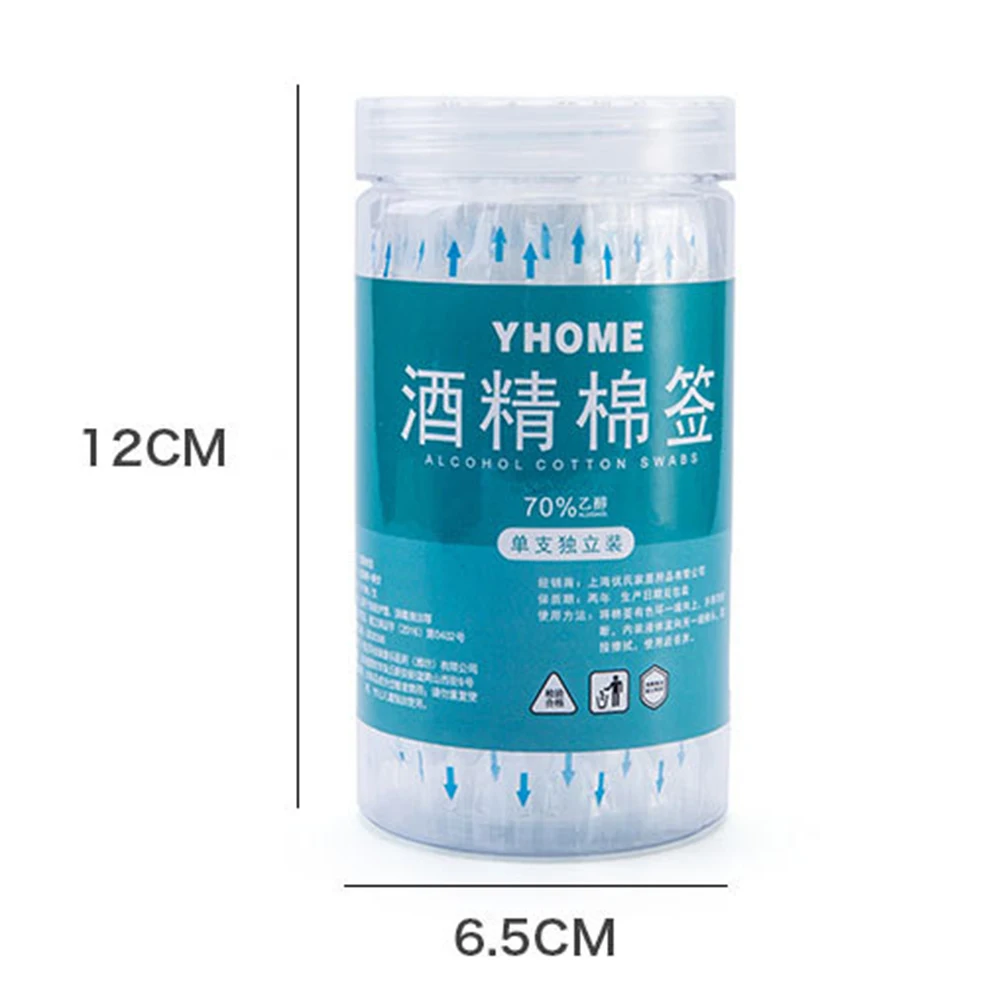 

50Pcs Double Sided Disposable Alcohol Disinfection Cotton Swabs Sticks Cleaning Tool Care Sanitary 70% Ethyl Alcohol Cotton Buds