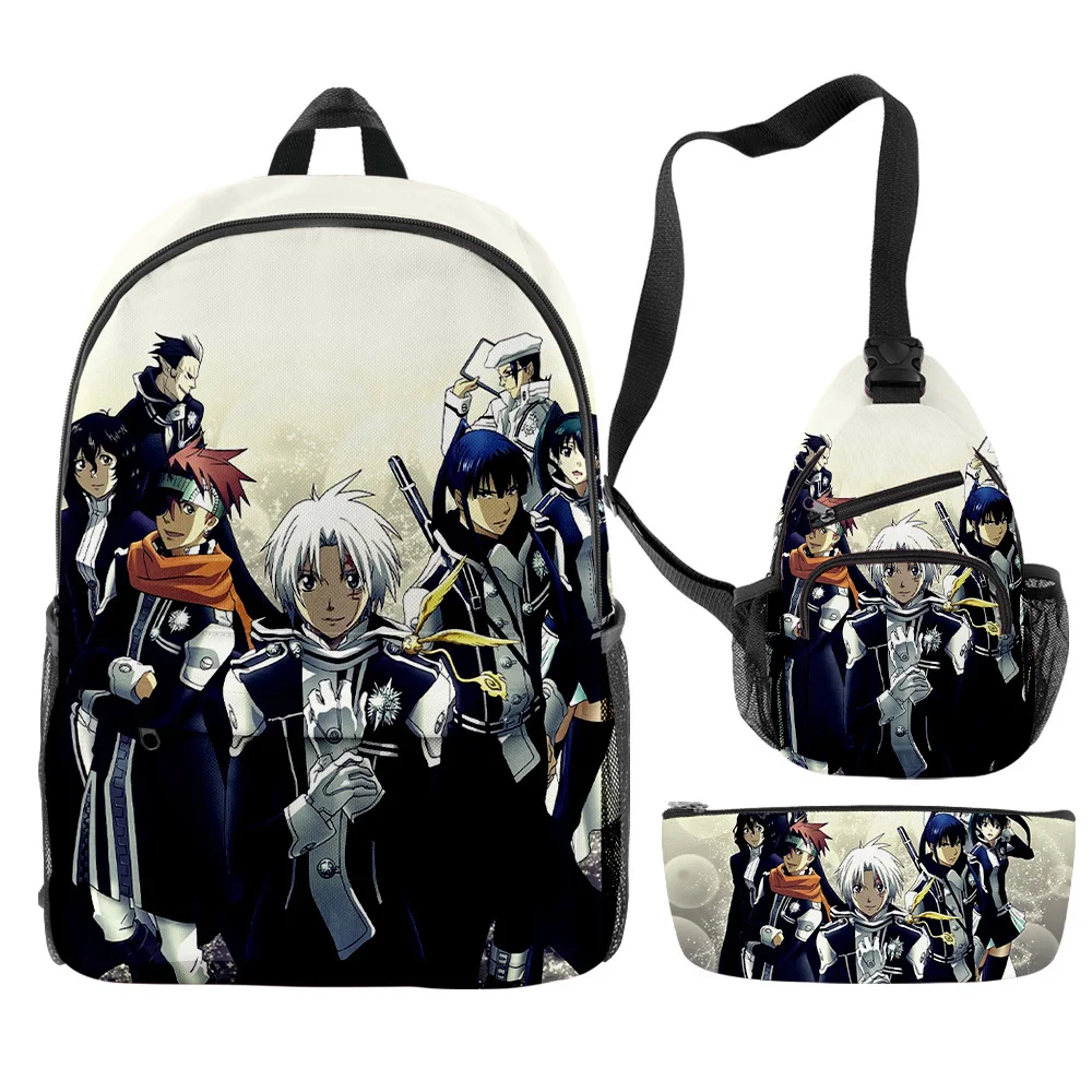 

Дорожный рюкзак D.Gray-man, милый уличный ранец для путешествий, сумка на плечо, сумка для ручек, комплект из трех предметов, школьная сумка для с...