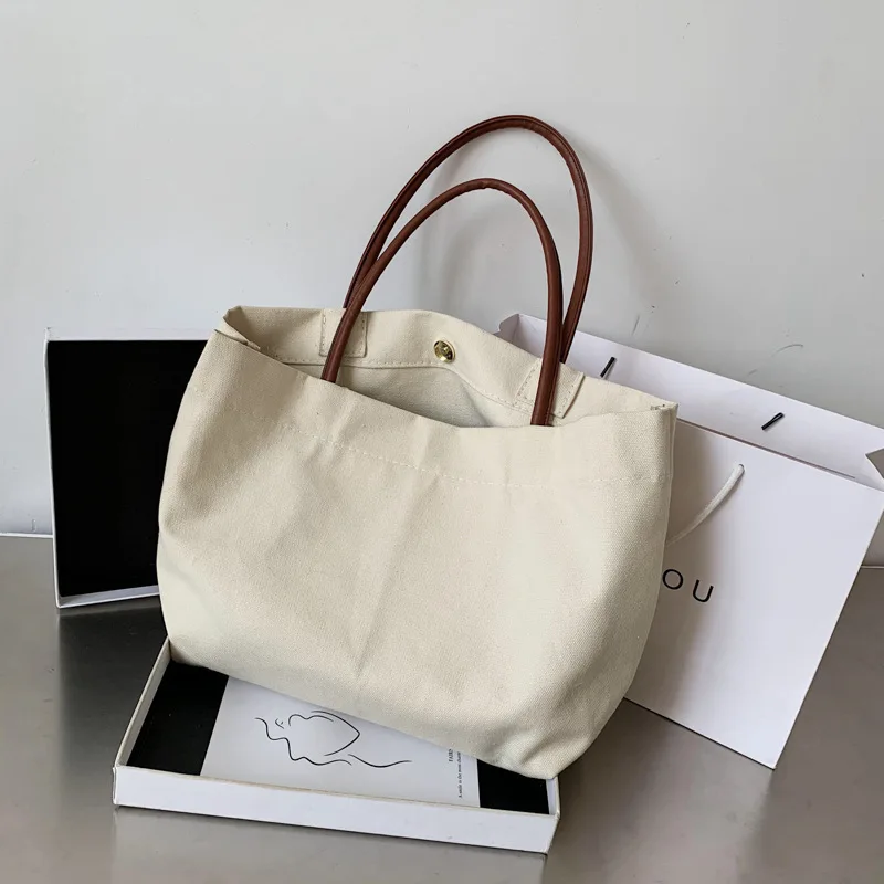

Women New Japanese Korean Style Student Large-capacity Handbag Shoulder Shopping Mommy Bag Canvas Female Handbag