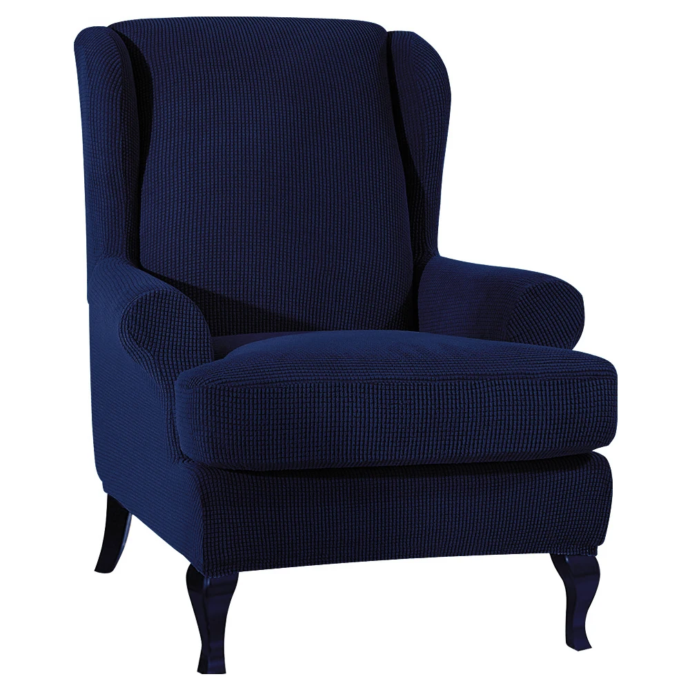 

Sloping Arm Wing Back Chair Cover Elastic Armchair Wingback Chair Wing Back Chair Cover Stretch Protector SlipCover Protector