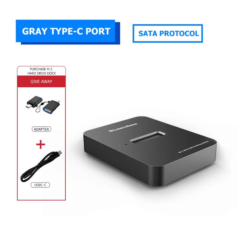 

Blueendless Dual bay SSD m.2 case usb 3.1 PCIe NVME/NGFF with M Key/B&M Key SSD enclosure Solid Disk case ssd docking station