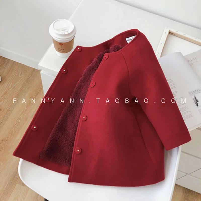 2019 г. Детская куртка-накидка для девочек шерстяное пальто с длинными рукавами и