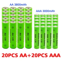 aaa aa rechargeable aa 1 5v 3800mah 1 5v aaa 3000mah alkaline battery flashlight toy watch mp3 player free delivery