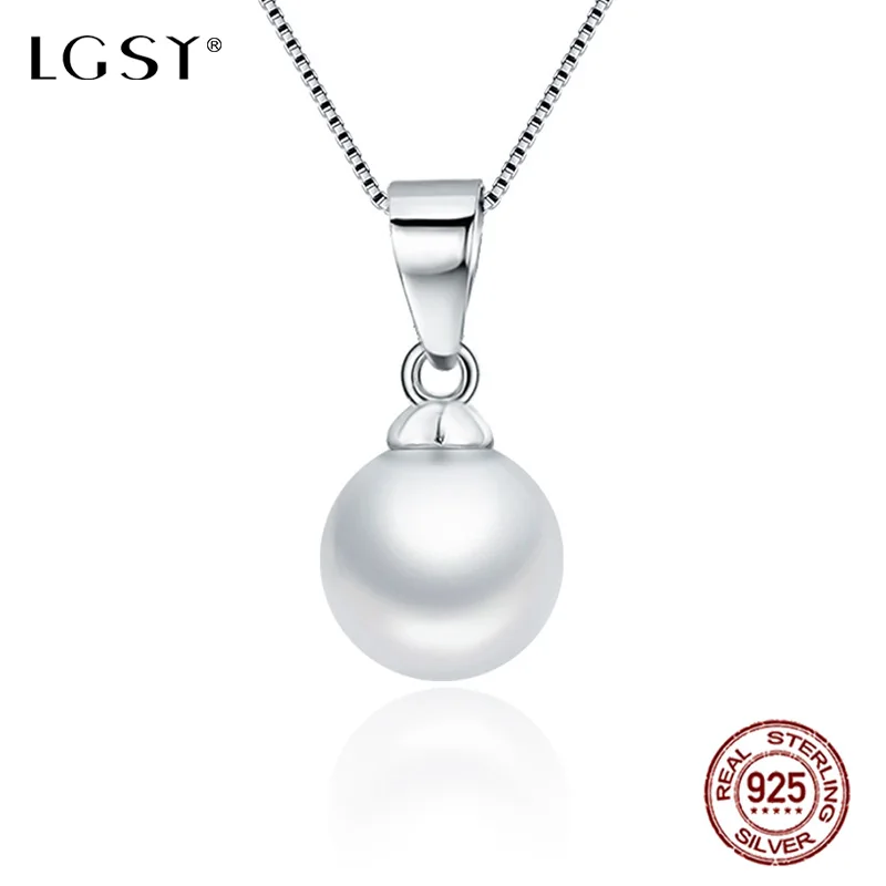 

LGSY Akoya Pearl Pendant Fine Jewelry Romantic 925 Sterling Silver Necklace Pendant Fashion Jewelry For Women Round Pearl FSP180