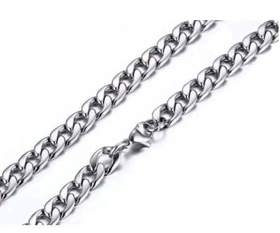 Браслет для мужчин и женщин цепочка с кубинскими звеньями из нержавеющей стали