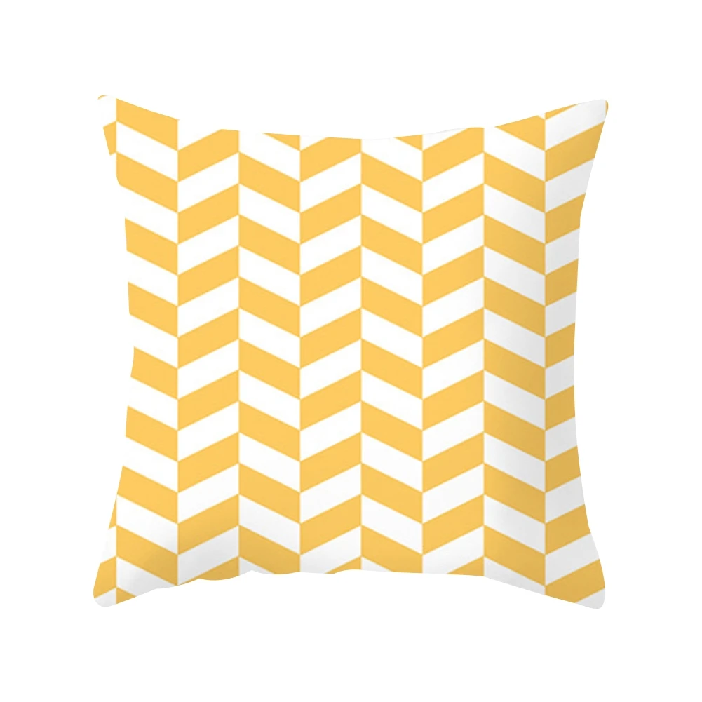 

18 Inch Yellow Polyester Pillow Cover Sofa Car Waist Cushion Home Decoratio