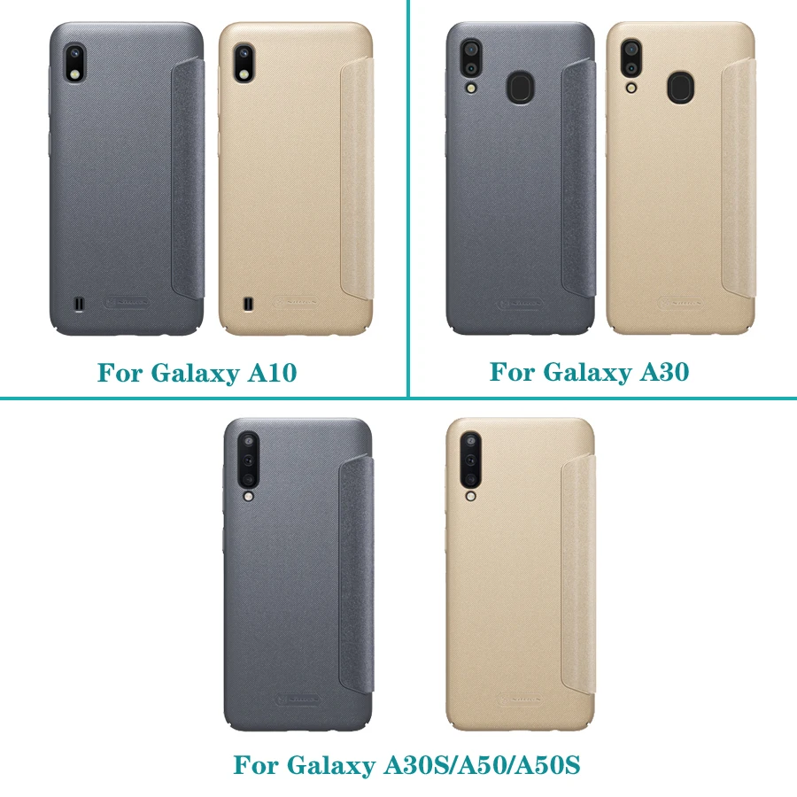 Для samsung Galaxy A50 A50S A30S A30 A10 флип-чехол NILLKIN блестящий тонкий флип-чехол из искусственной кожи чехол для телефона samsung A50