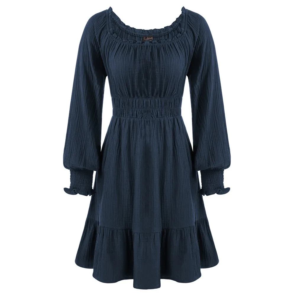 

Women's Dress Long Sleeves O-neck Multi-cut Splicing Casual PartyFlared A-Line Silhouette Dresses Comfortable Fashionable Dress