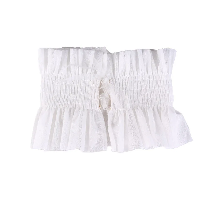 

Hirigin Lady Semi-transparent Lotus Edge Decorative Belt Tightening Elastic Cloth Waist Seal Black/White Lace Ultra Wide Belt